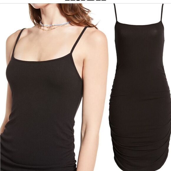 COPY - NEW BP Black Ruched Cami Sleveeless  Dress Women L - Picture 3 of 13